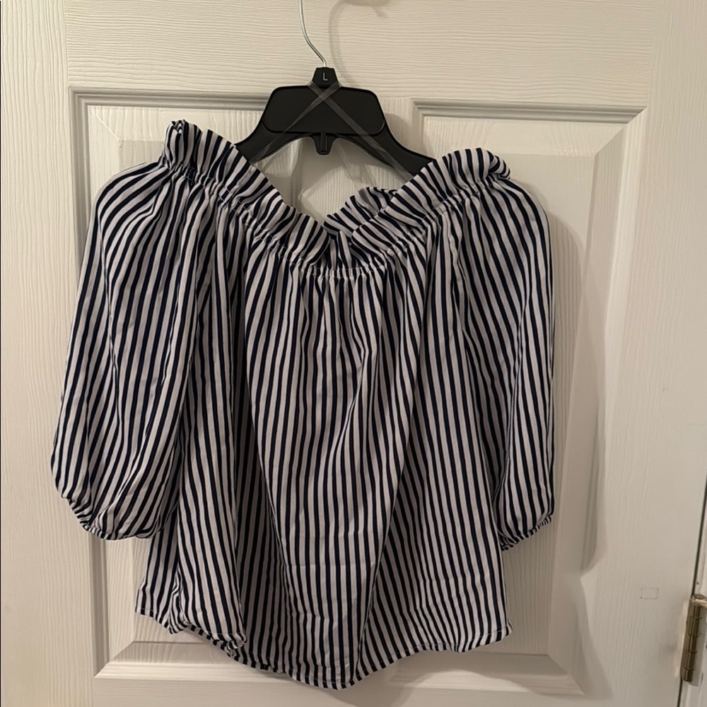 Striped Off-Shoulder Women's Top